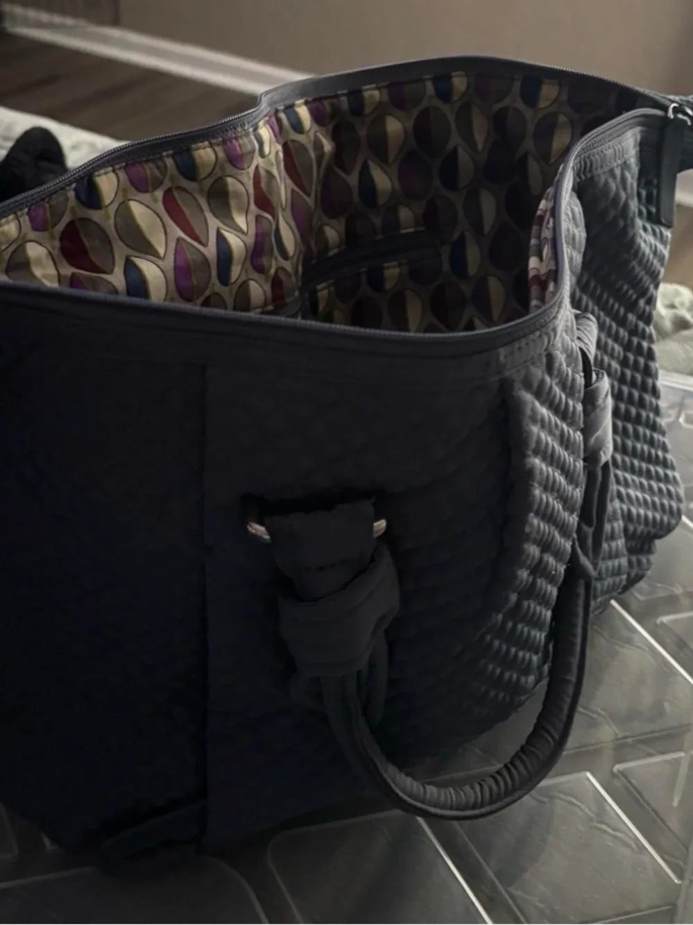 Vera Bradley Quilted Navy Blue Tote
